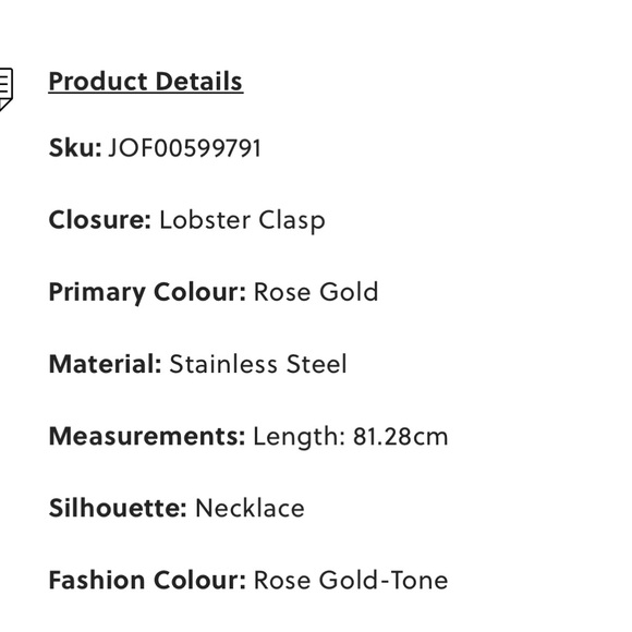 NWT Rose Gold Fossil Necklace - Picture 7 of 7